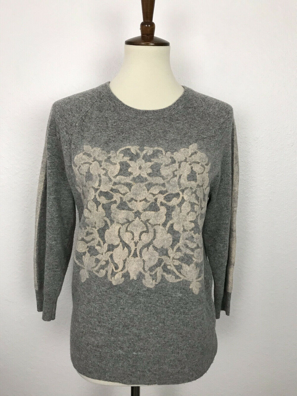 J. Crew Pullover Stripe Print Sweater Wool Cashmere